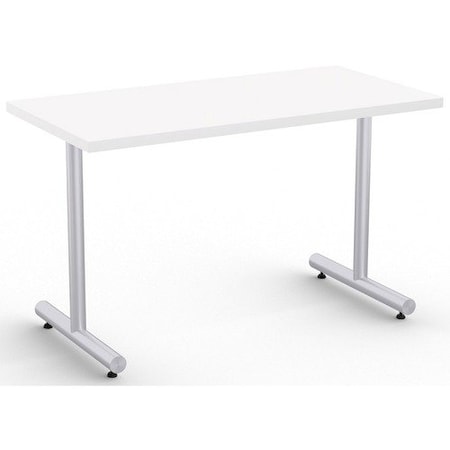 Special-T Table, Metallic Sand Base, 24inWx48inLx29inH, White SCTKING2448SWH
